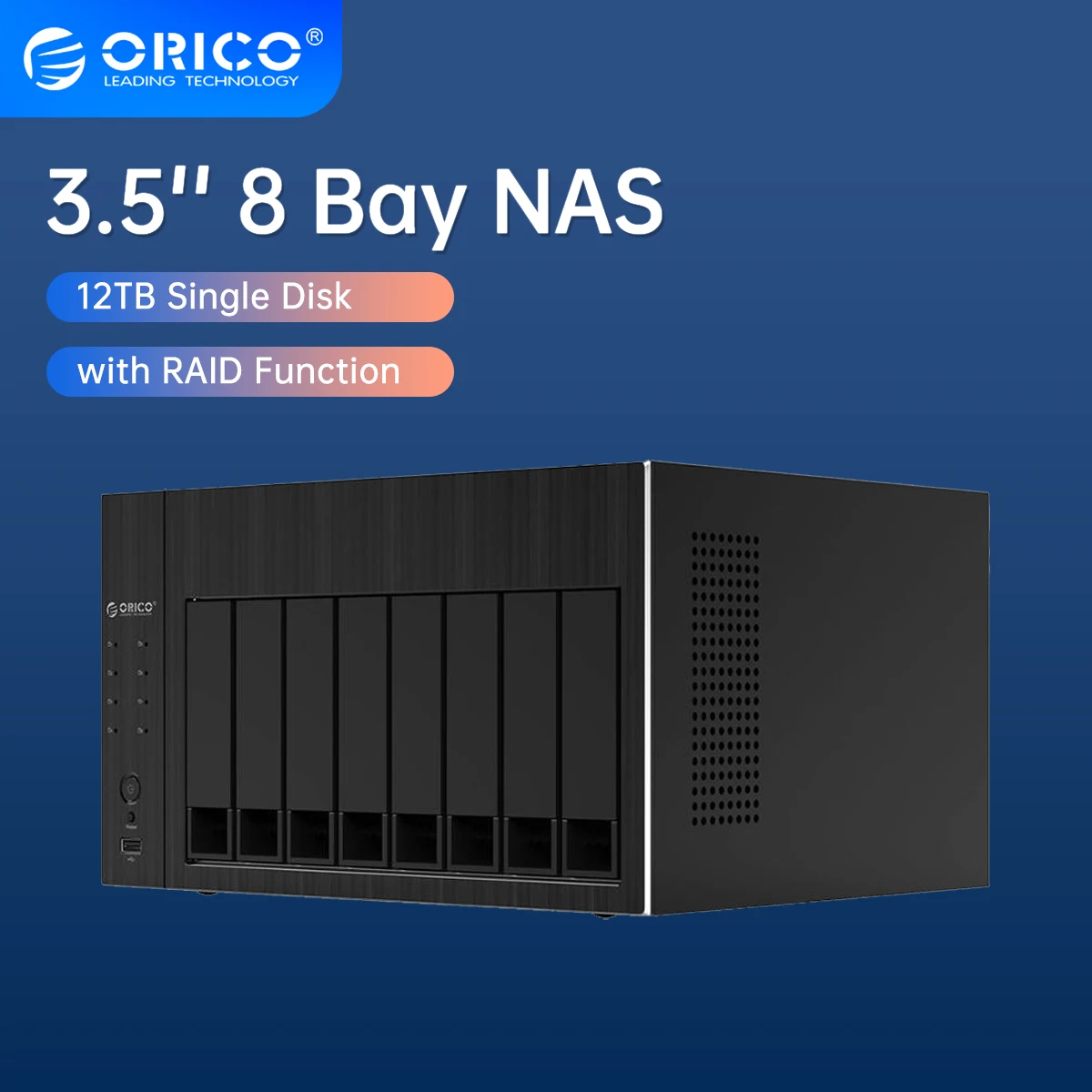 

ORICO OS Series 2.5 3.5'' 8 Bay NAS HDD Docking Station Network Attached Storage with RAID Gen7 USB 3.0 RJ45 SSD Case 96TB