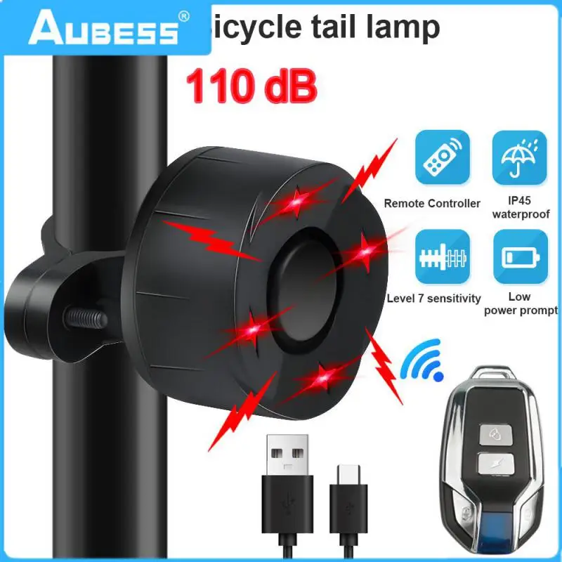 

Remote Control Alarm System Smart Bicycle Taillight Bike Bell Anti Theft Alarm Wireless Bike Vibration Alarm Anti Theft 3-in-1