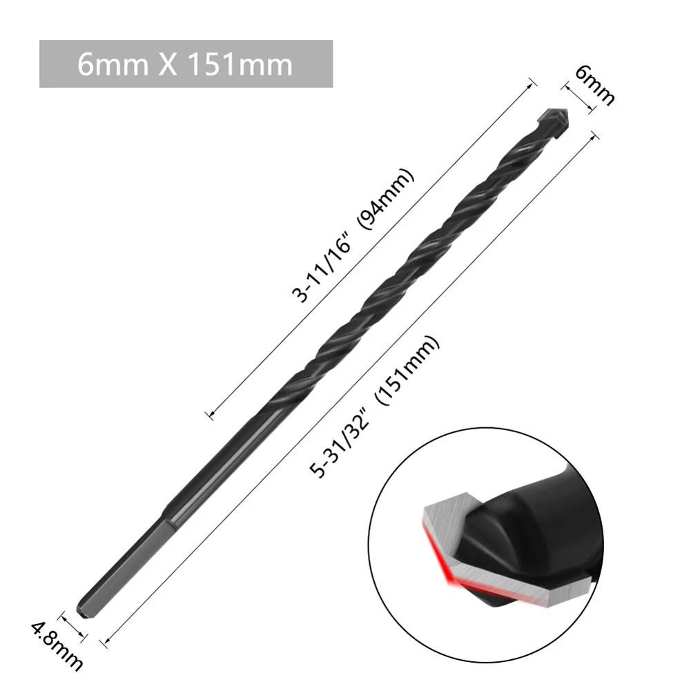 Power Tool Drill Bits Parts Impact Drill Bit Triangle Shank Bit 10x204mm 6x151mm 8x182mm Alloy Black Artificial Stone
Power Tool Drill Bits Parts Impact Drill Bit Triangle Shank Bit 10x204mm 6x151mm 8x182mm Alloy Black Artificial Stone