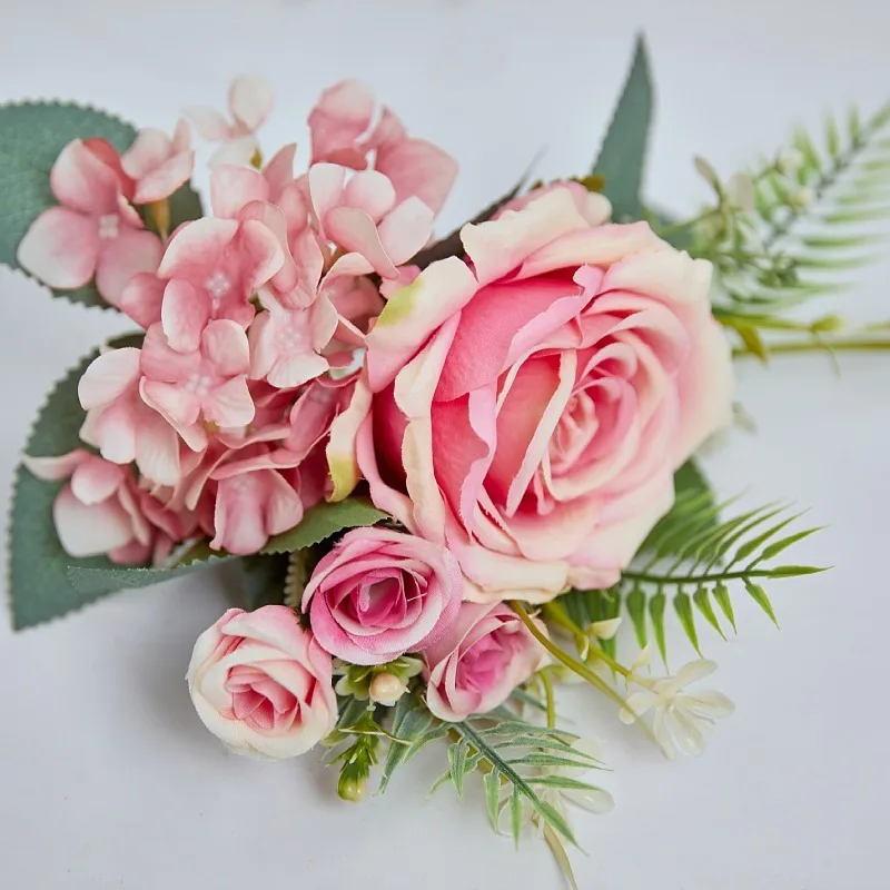 High Quality Simulation Big Rose Hydrangea Combination Home Living Room Dining Table Wedding Decoration Fake Artificial Flowers
High Quality Simulation Big Rose Hydrangea Combination Home Living Room Dining Table Wedding Decoration Fake Artificial Flowers
