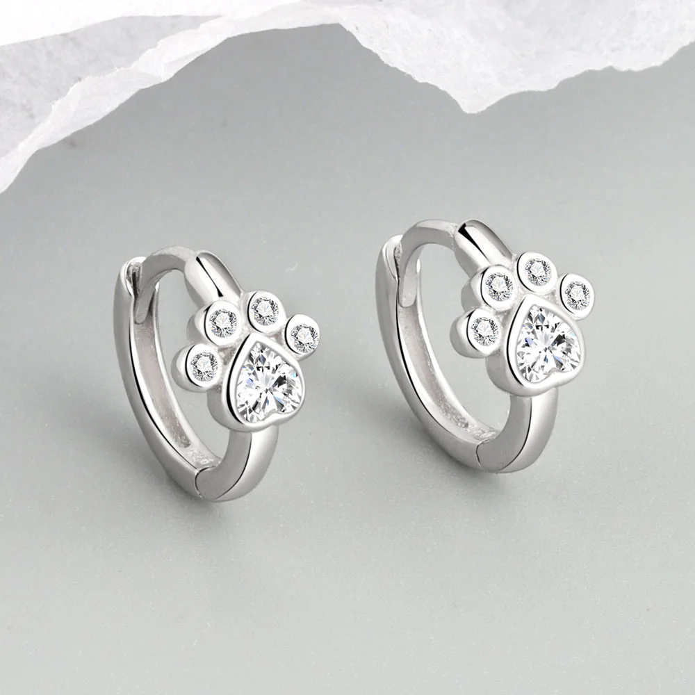 925 Sterling Silver Sparkling Zircon Cat Paw Stud Earrings for Women Elegant Bride Party Birthday Jewelry Gift eh1280
925 Sterling Silver Sparkling Zircon Cat Paw Stud Earrings for Women Elegant Bride Party Birthday Jewelry Gift eh1280