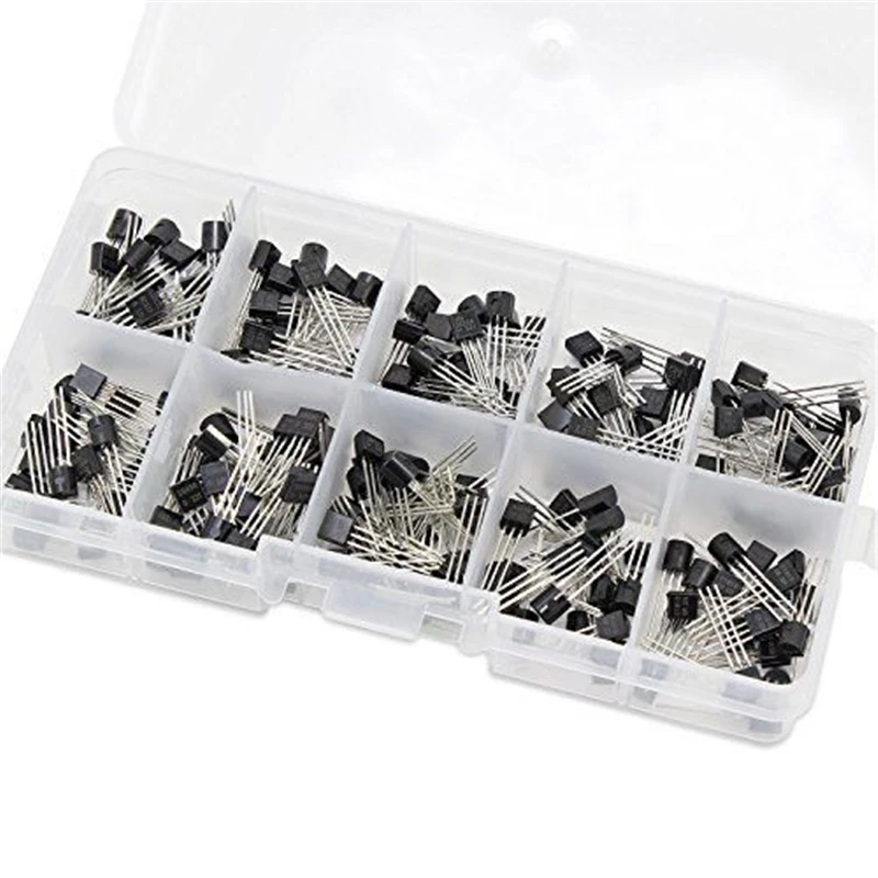 200PCS TO-92 Inline Transistor Box NPN TO-92 BC337-C1815 BC337 BC327 2N2222 2N2907 2N3904 2N3906 S8050 S8550 A1015 C1815
200PCS TO-92 Inline Transistor Box NPN TO-92 BC337-C1815 BC337 BC327 2N2222 2N2907 2N3904 2N3906 S8050 S8550 A1015 C1815