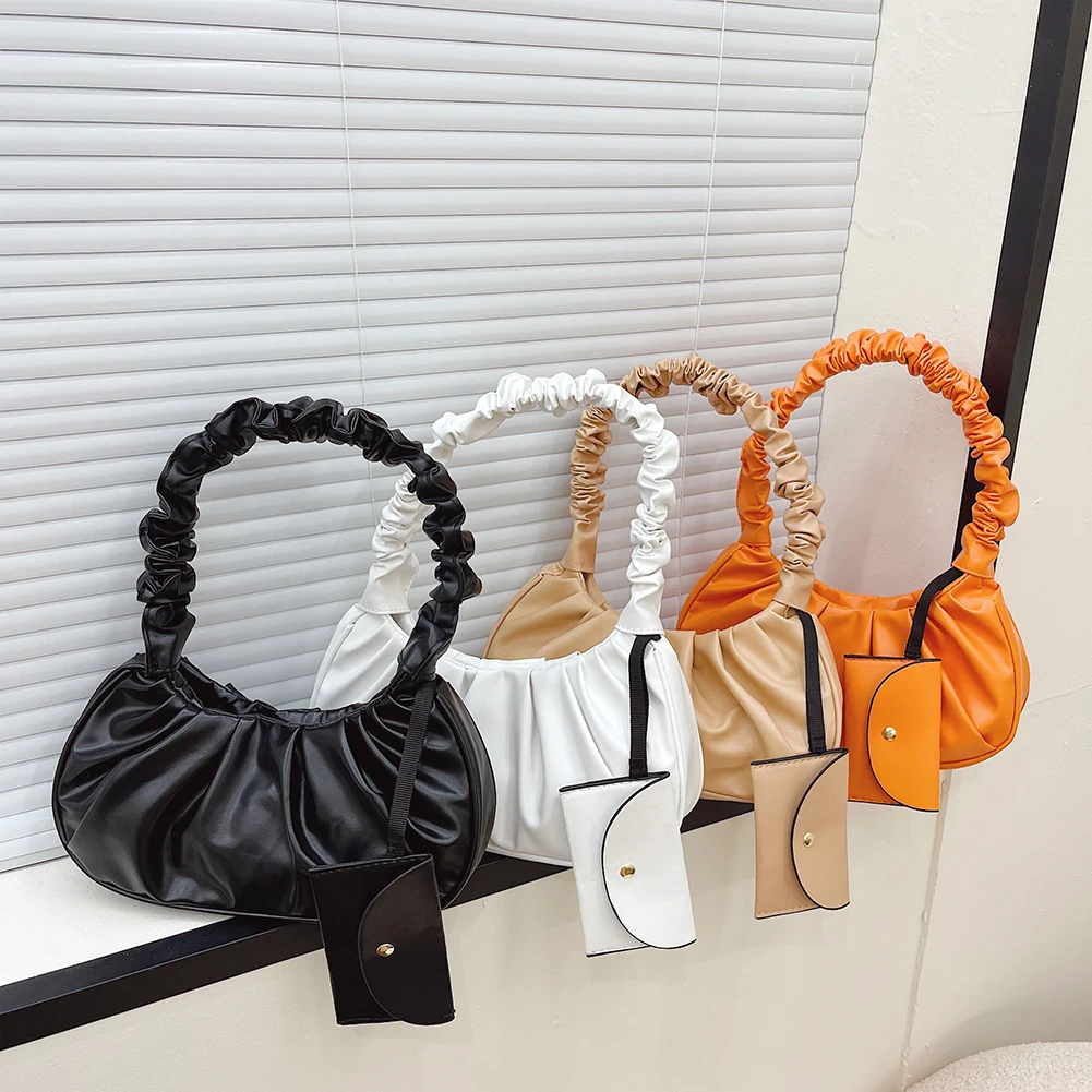 Женская сумка-хобо на плечо из ПУ кожи, Модный повседневный плиссированный маленький саквояж с верхней ручкой, миниатюрный кошелек
Женская сумка-хобо на плечо из ПУ кожи, Модный повседневный плиссированный маленький саквояж с верхней ручкой, миниатюрный кошелек