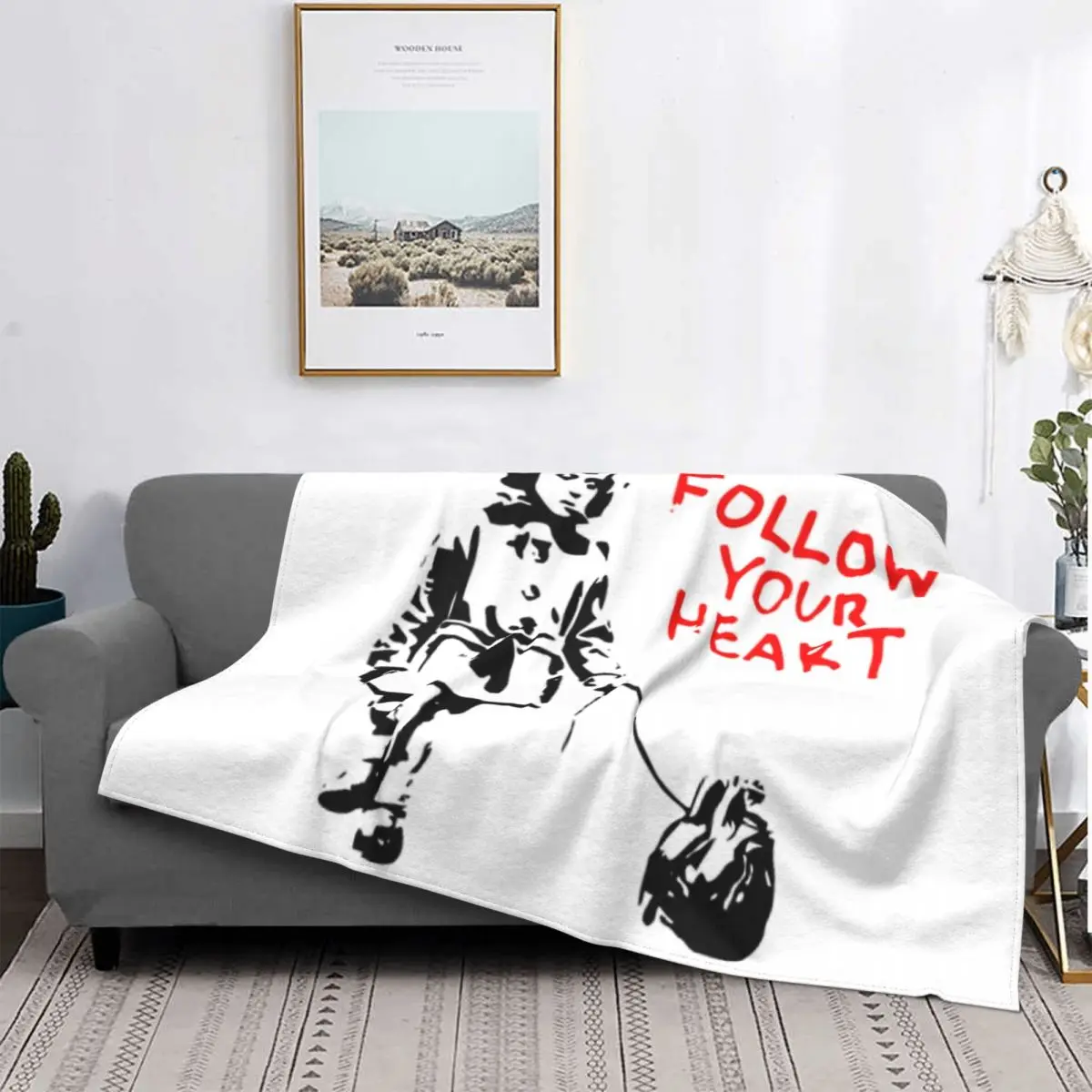 Одеяло с надписью Follow Your Heart от Banksy, Осеннее флисовое теплое фланелевое одеяло в стиле поп-арт для дивана, офиса
Одеяло с надписью Follow Your Heart от Banksy, Осеннее флисовое теплое фланелевое одеяло в стиле поп-арт для дивана, офиса