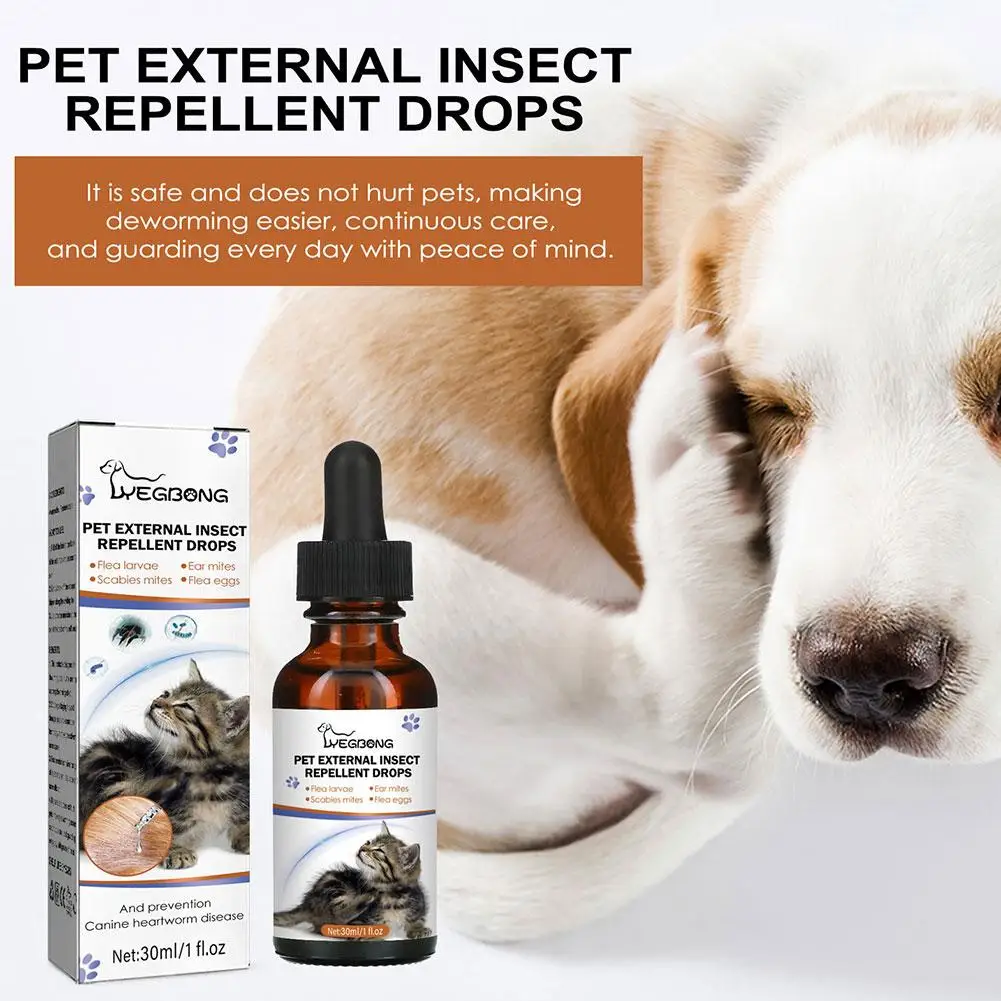 

30ml Pets Dog Cat Anti-Flea Drops Insecticides Flea Formula Spray And Lice Flea Pet Flea Tick Remover Concentrate Insect Re Z7X5
