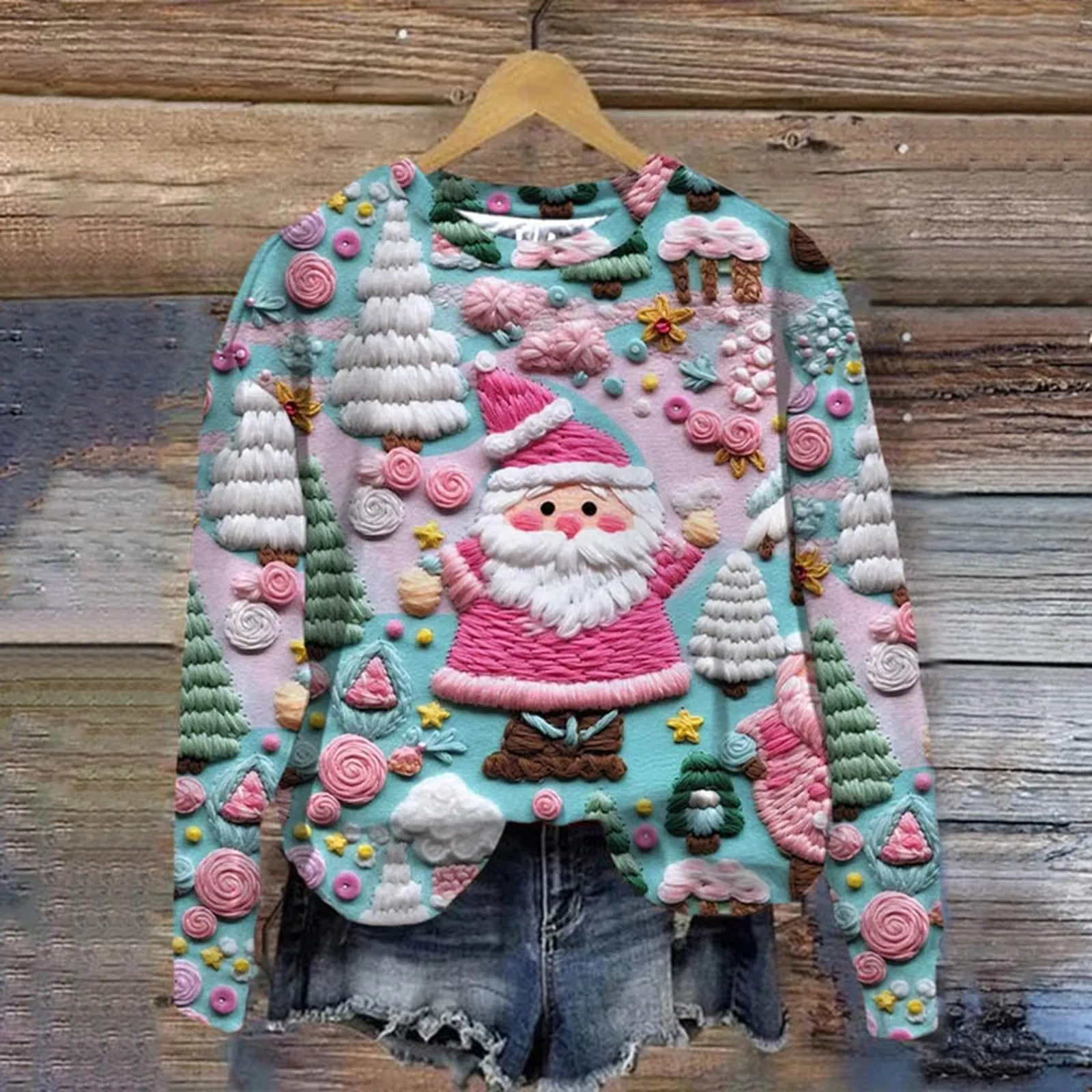 Women Casual Long Sleeve Sweatshirt Crewneck Vacation Christmas 3d Digital Printing Cute Loose Fit Pullovers Tops Ropa De Mujer
Women Casual Long Sleeve Sweatshirt Crewneck Vacation Christmas 3d Digital Printing Cute Loose Fit Pullovers Tops Ropa De Mujer