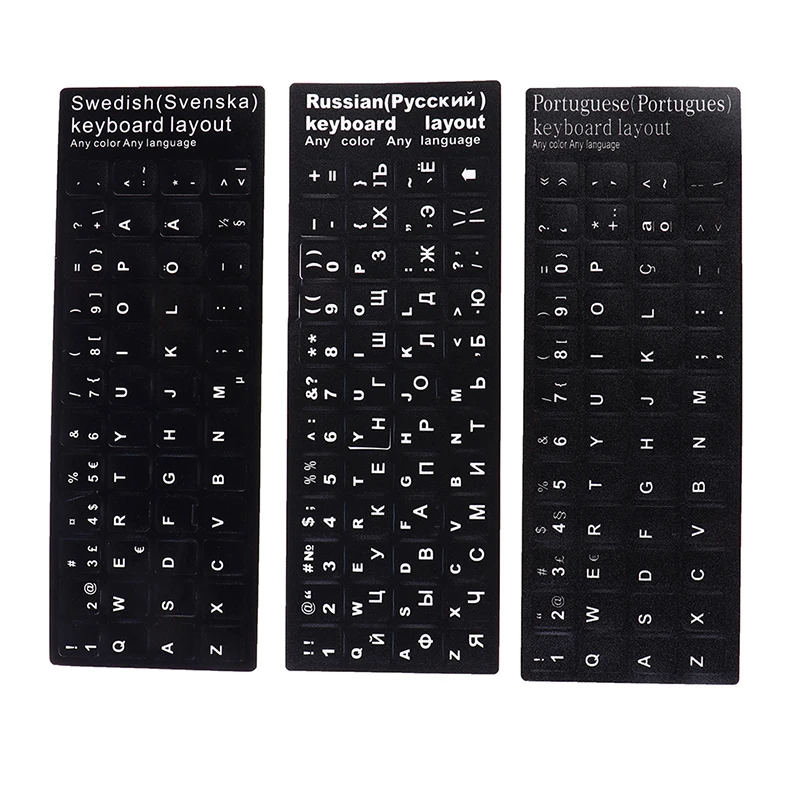 18x6.5cm Computer Keyboard Protective Film Hebrew Russian Portuguese Spanish Sweden Keyboard Layout Stickers Laptop Desktop
18x6.5cm Computer Keyboard Protective Film Hebrew Russian Portuguese Spanish Sweden Keyboard Layout Stickers Laptop Desktop