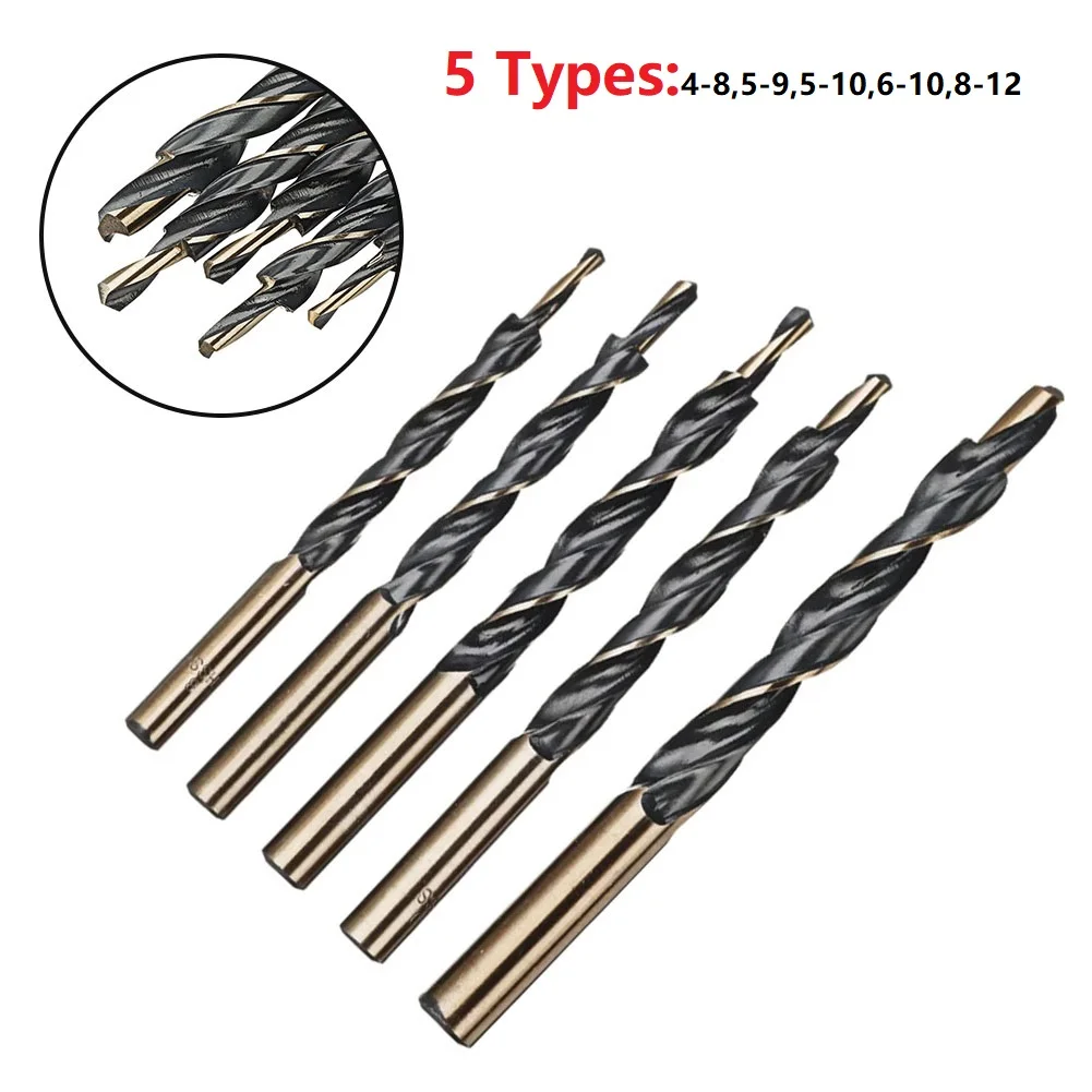 5pcs Step Drill Bits Kit Manual Pocket Hole Jig 8-4/9-5/10-5/10-6/12-8mm Woodworking Tool High Speed Steel Step Drill Bit
5pcs Step Drill Bits Kit Manual Pocket Hole Jig 8-4/9-5/10-5/10-6/12-8mm Woodworking Tool High Speed Steel Step Drill Bit