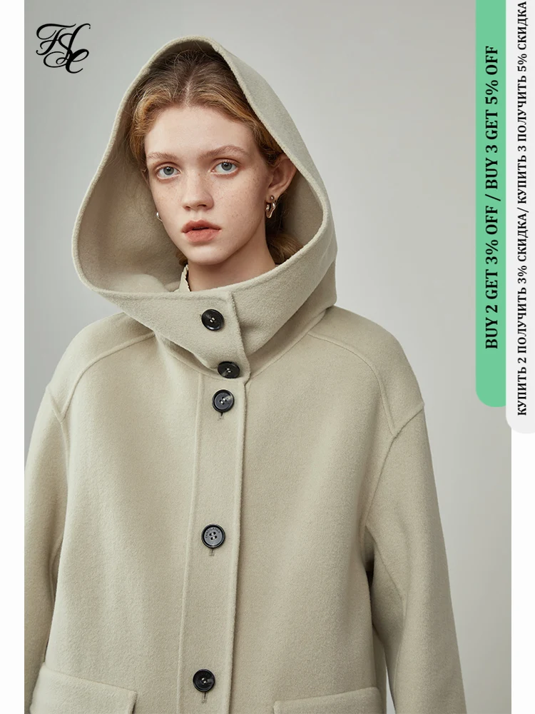 FSLE Women's winter hooded big pocket double-sided woolen coat women beige Straight single-breasted orange cashmere coats
FSLE Women's winter hooded big pocket double-sided woolen coat women beige Straight single-breasted orange cashmere coats