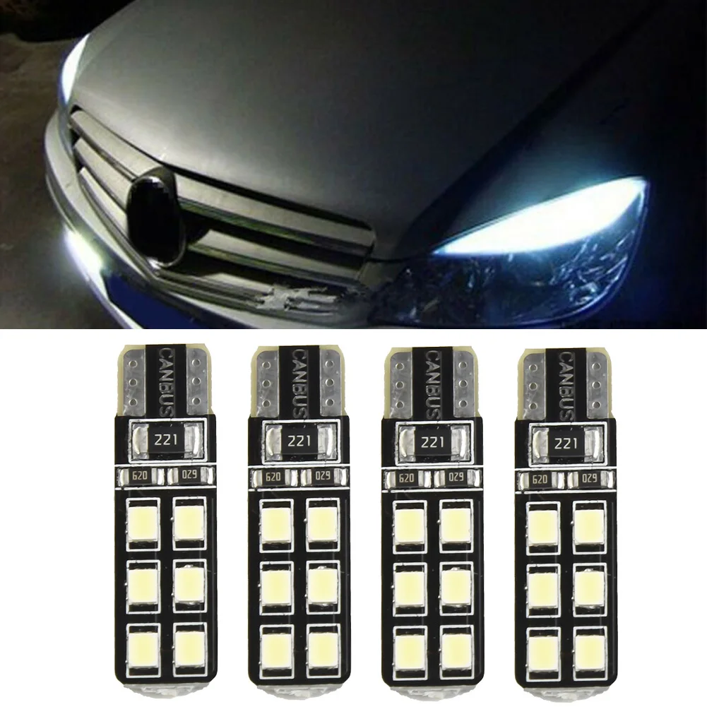 

4x Error Free Eyebrow Eyelid Light Bulb For Mercedes-Benz W204 C300 C350 T10-12SMD-2835 LED 6000K White Car Lights