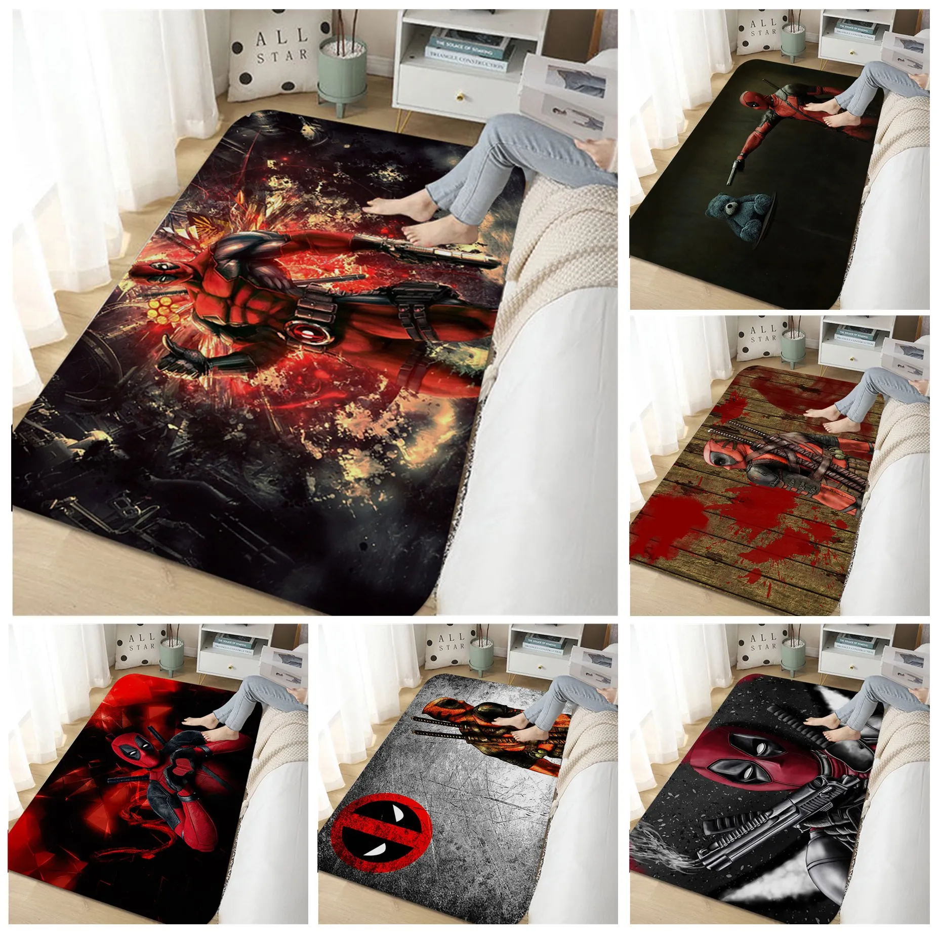 Marvel Deadpool Room Mats Non-Slip Laundry Room Mat Laundry Decor Balcony Child Living Room Toilet Rug
Marvel Deadpool Room Mats Non-Slip Laundry Room Mat Laundry Decor Balcony Child Living Room Toilet Rug