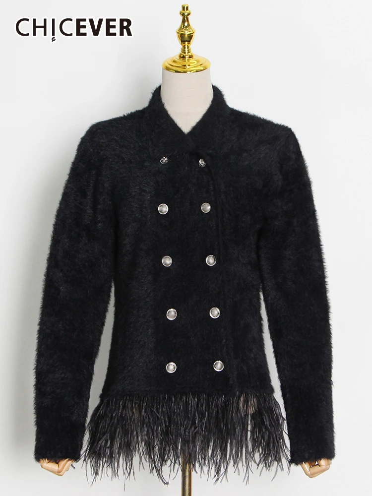 CHICEVER Solid Casual Coat For Women Stand Collar Long Sleeve Patchwork Tassel Slimming Coats Female 2022 Spring Clothing Style
CHICEVER Solid Casual Coat For Women Stand Collar Long Sleeve Patchwork Tassel Slimming Coats Female 2022 Spring Clothing Style
