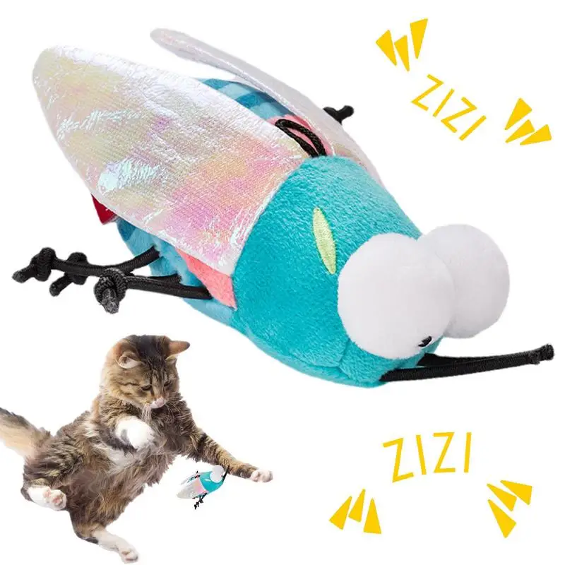 

Plush Cat Toy Crinkle Squeaky Interactive Cat Toy Bee Crickets Flies Cicadas Shape Stuffed Animal Pet Kitten Toys