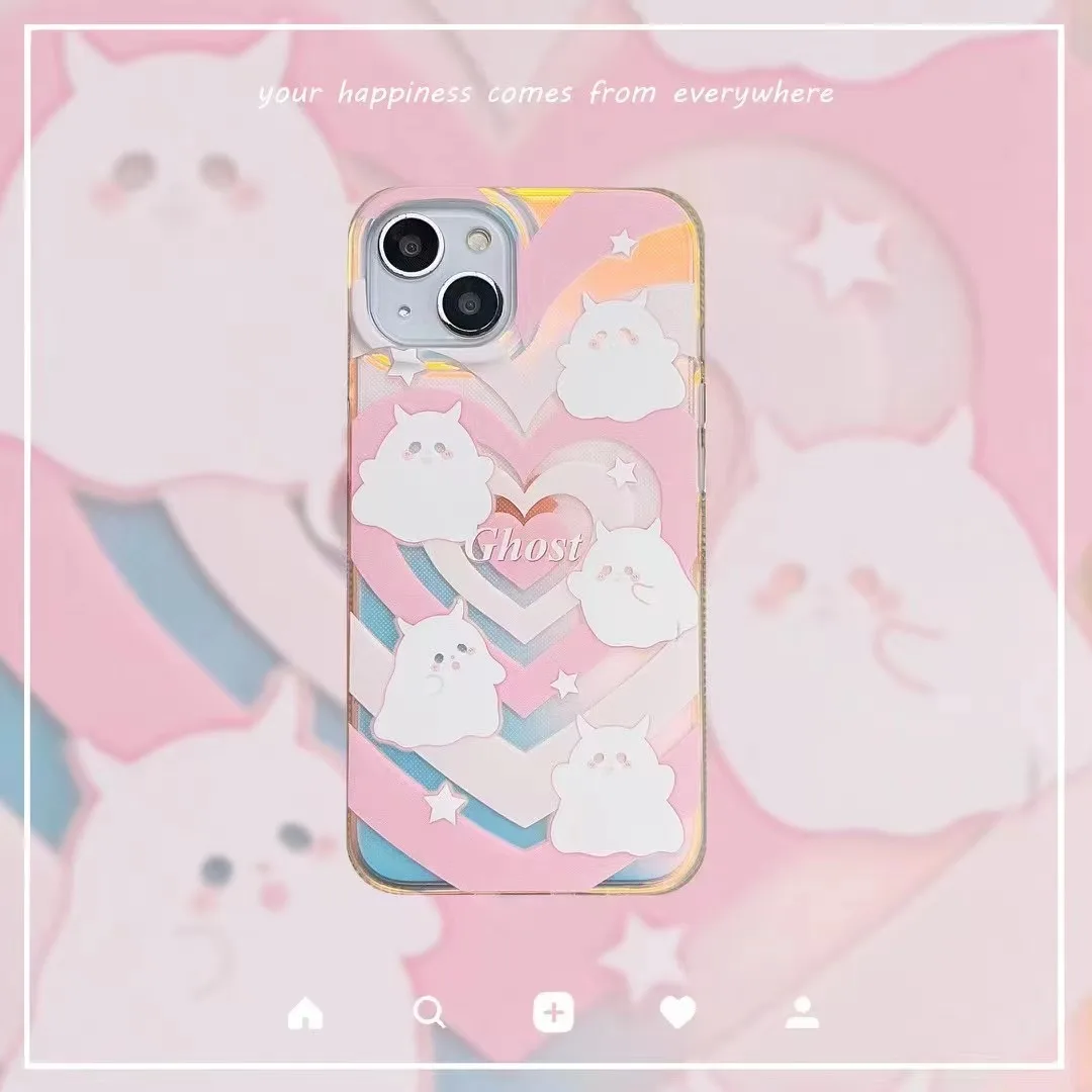 BESD Cute Luxury Laser Pink Heart Ghost Phone Case For iphone 14 13 12 Pro Max 11 XR 14 plus Cover Soft Shockproof Back Cover
BESD Cute Luxury Laser Pink Heart Ghost Phone Case For iphone 14 13 12 Pro Max 11 XR 14 plus Cover Soft Shockproof Back Cover