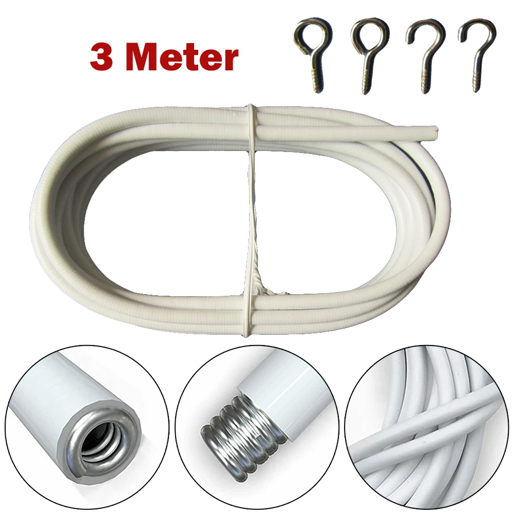 3 Meter Length PVC Window Cord Cable Net Curtain Wire White Windows Curtain Line With Hooks & Eyes For Caravans Boats
3 Meter Length PVC Window Cord Cable Net Curtain Wire White Windows Curtain Line With Hooks & Eyes For Caravans Boats