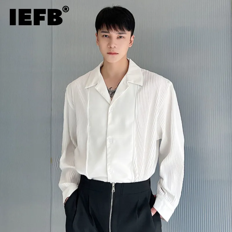 IEFB Spliced Pleating Autumn Men's Long Sleeve Shirts Korean Fashion Cardigan Casual 2023 Male Vintage Trendy Lapel Tops 9A4684
IEFB Spliced Pleating Autumn Men's Long Sleeve Shirts Korean Fashion Cardigan Casual 2023 Male Vintage Trendy Lapel Tops 9A4684