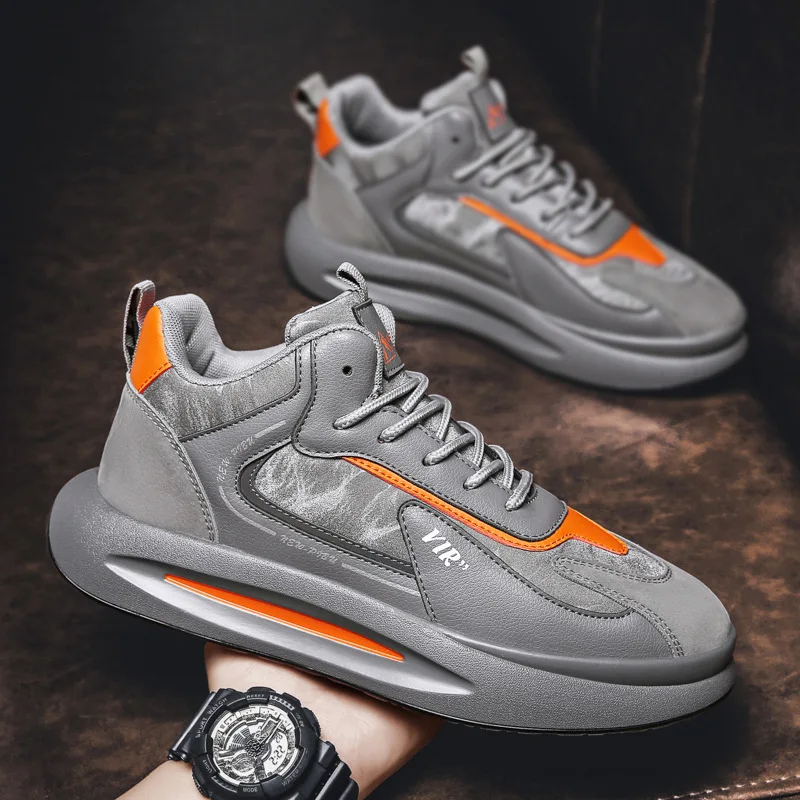 New Fashion Running Shoes Men's Leather Casual Sports Shoes Thick Bottom Wear Resistant Shoes Comfortable Walking Male Sneakers
New Fashion Running Shoes Men's Leather Casual Sports Shoes Thick Bottom Wear Resistant Shoes Comfortable Walking Male Sneakers