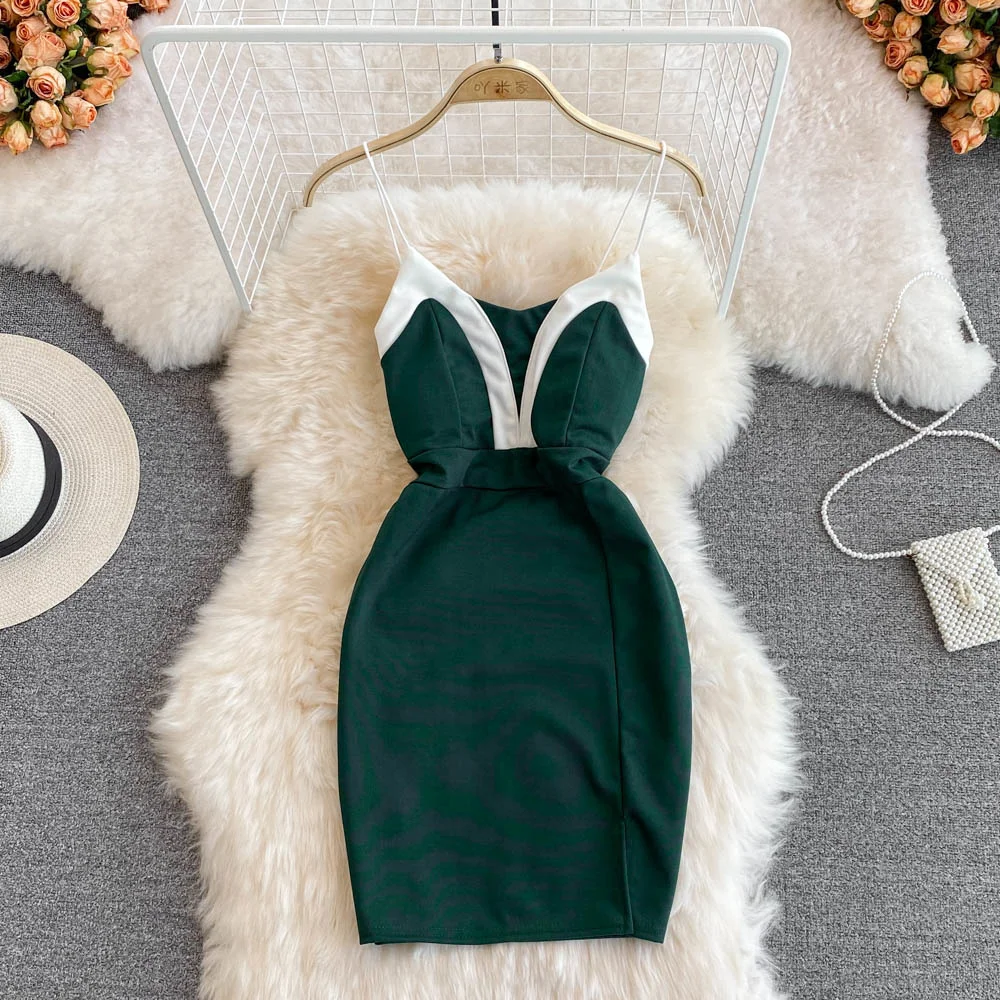 Fashion Sexy Green Low Cut Sleeveless Dress Women Mini Short Work Dresses Girl Irregular Short Bodycon Vest OL Backless Dress
Fashion Sexy Green Low Cut Sleeveless Dress Women Mini Short Work Dresses Girl Irregular Short Bodycon Vest OL Backless Dress