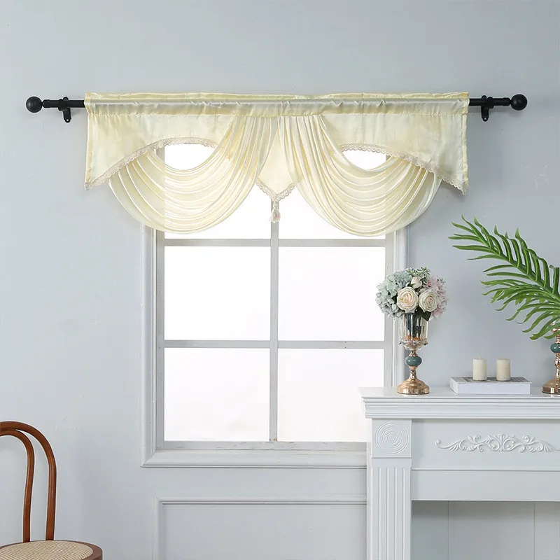 Luxury European Yellow Wave Tassel Curtain Head Solid Color Elegant Window Decoration Polyester Short Valance For Living Room
Luxury European Yellow Wave Tassel Curtain Head Solid Color Elegant Window Decoration Polyester Short Valance For Living Room