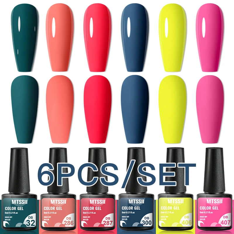 6Pcs/Set Neon Nail Gel Polish Set Semi Permanent Glitter Gel For Nails Art Manicure Varnish Soak Off UV Gellak
6Pcs/Set Neon Nail Gel Polish Set Semi Permanent Glitter Gel For Nails Art Manicure Varnish Soak Off UV Gellak