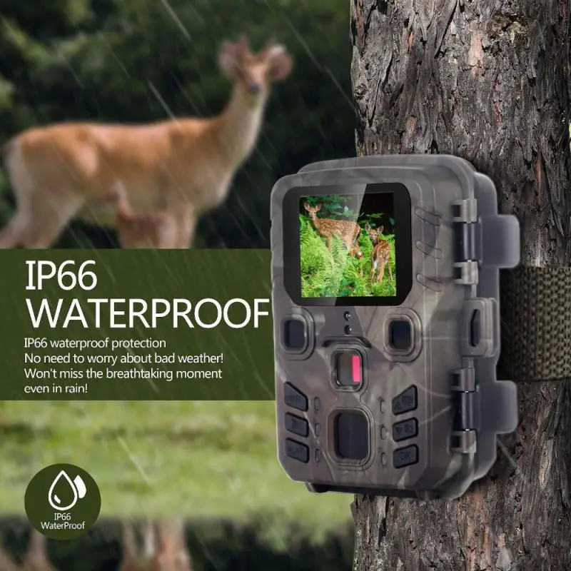 

12MP 1080P HD охотничья тропа, видеокамера наблюдения за дикой природой, ИК водонепроницаемый мониторинг ночного видения для охоты, инфракрасная камера