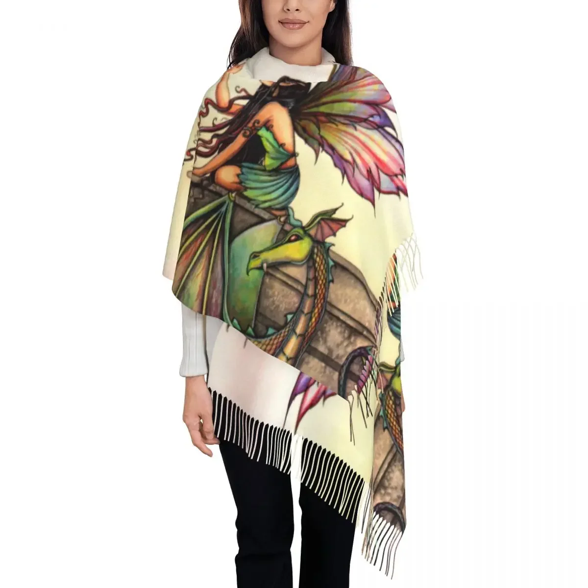 Dragons Orbs Fairy And Dragon Scarf for Women Stylish Winter Wrap Shawl Molly Harrison Tassel Wraps
Dragons Orbs Fairy And Dragon Scarf for Women Stylish Winter Wrap Shawl Molly Harrison Tassel Wraps