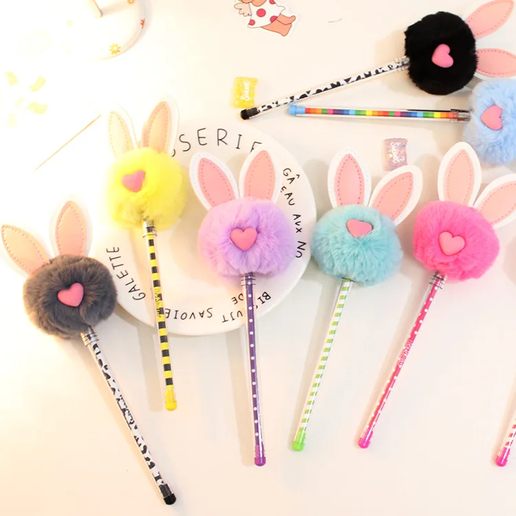 2PCS/SET Gel Pens kawaii Bunny Ears Furry Ball Top Pens for Writing Cute Black Pens Best Gifts Girls Boys School Stationery
2PCS/SET Gel Pens kawaii Bunny Ears Furry Ball Top Pens for Writing Cute Black Pens Best Gifts Girls Boys School Stationery