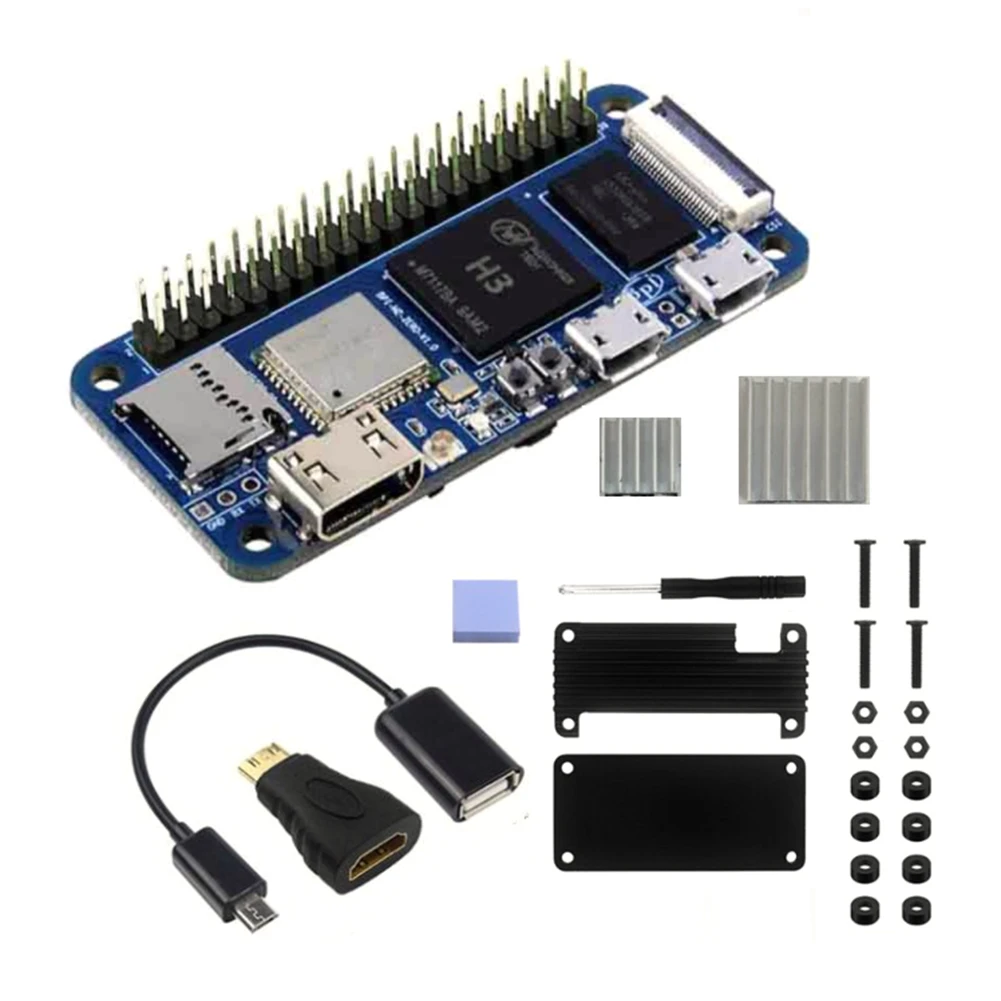 

For Banana Pi BPI-M2 Zero Development Board+Aluminum Case+USB Cable+Heatsinks Quad Core 512MB Allwinner H3