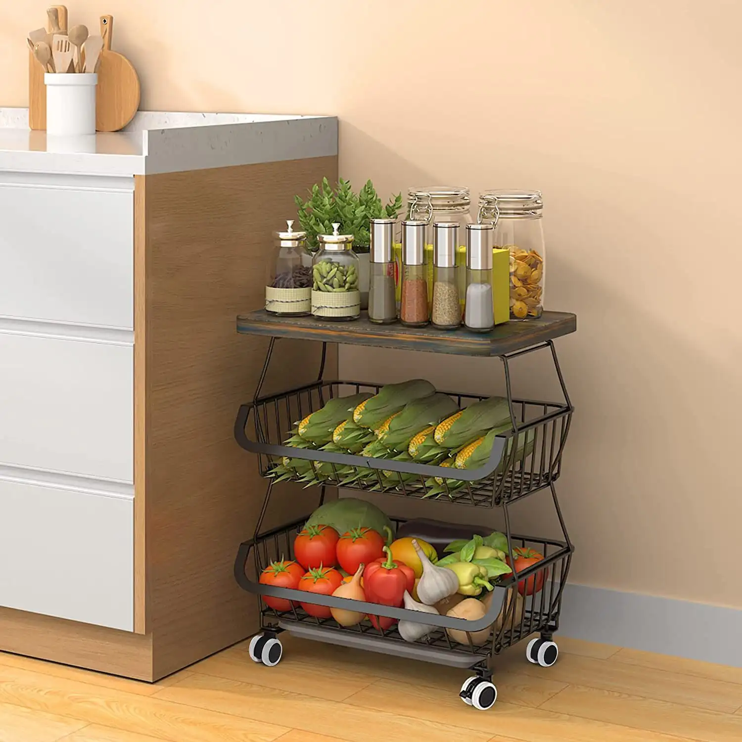 Free Shipping Fruit Basket with Wooden Lid for Kitchen 3-Tier Fruit and Vegetable Storage Bins with Wheels for Kitchen kitchen
Free Shipping Fruit Basket with Wooden Lid for Kitchen 3-Tier Fruit and Vegetable Storage Bins with Wheels for Kitchen kitchen