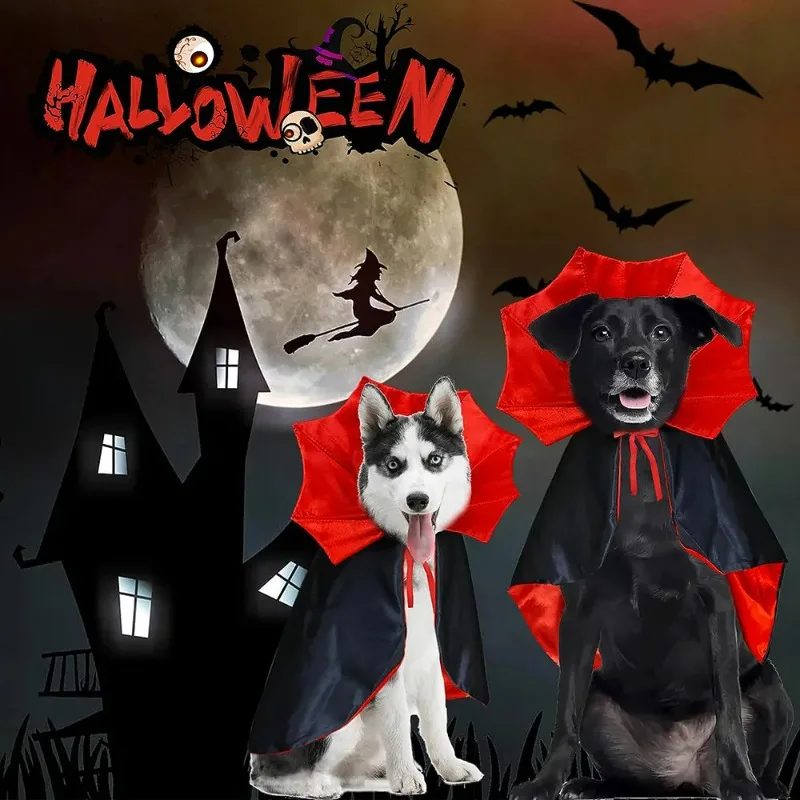 Dog Halloween Costumes Vampire Cloak Costume Funny Dog Devil Costume Cape Halloween Costumes Pet Cat Dog Festival Party Clothing
Dog Halloween Costumes Vampire Cloak Costume Funny Dog Devil Costume Cape Halloween Costumes Pet Cat Dog Festival Party Clothing