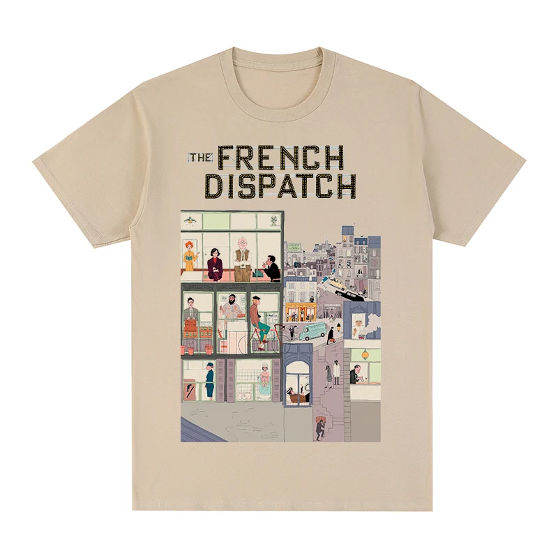 

Футболка мужская с надписью «the french dispatch топ», хлопковая тенниска Wes Anderson, новая майка в стиле унисекс
