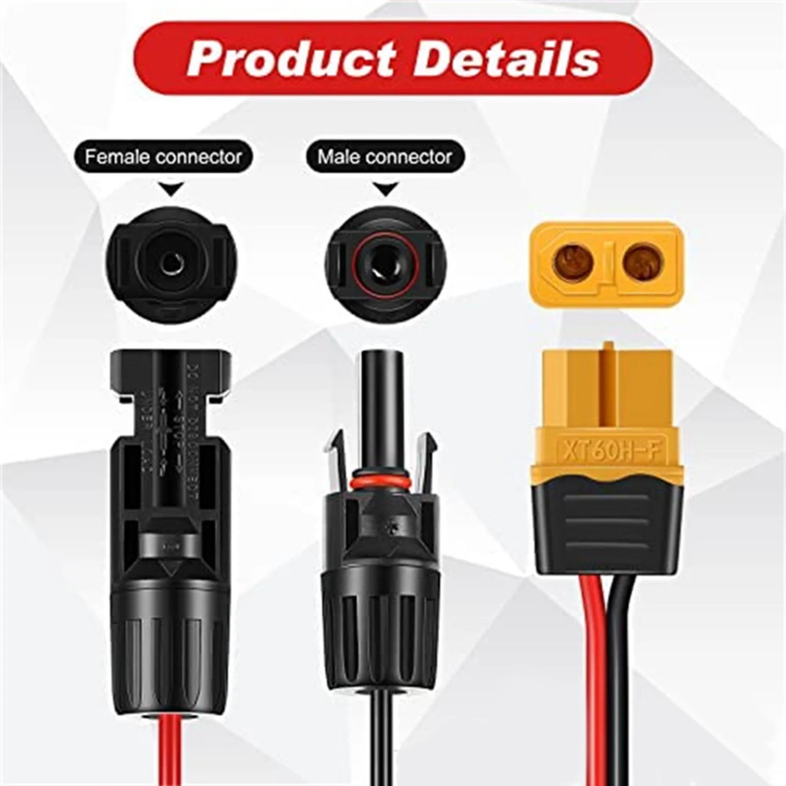 100cm 12AWG SAE To XT60 Female Connector Extension Cable For RV Boat Battery Solar Panel Portable Power Station Charging Cable
100cm 12AWG SAE To XT60 Female Connector Extension Cable For RV Boat Battery Solar Panel Portable Power Station Charging Cable