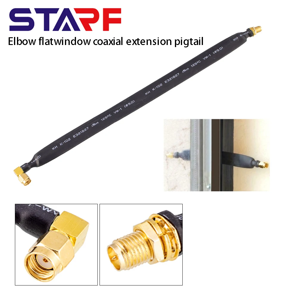 25cm Coaxial Extension Pigtail Flatwindow Elbow RP-SMA Male To RP-SMA Female For 802.11ac 802.11n 802.11g 802.11b WiFi Standard
25cm Coaxial Extension Pigtail Flatwindow Elbow RP-SMA Male To RP-SMA Female For 802.11ac 802.11n 802.11g 802.11b WiFi Standard