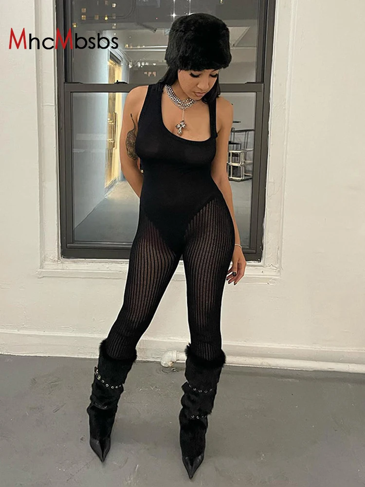 Sexy Cut Out Sleeveless Mesh Patchwork Jumpsuits Women Backless Wide Leg One Piece Rompers 2022 Summer Goth Black Grunge Clothes
Sexy Cut Out Sleeveless Mesh Patchwork Jumpsuits Women Backless Wide Leg One Piece Rompers 2022 Summer Goth Black Grunge Clothes