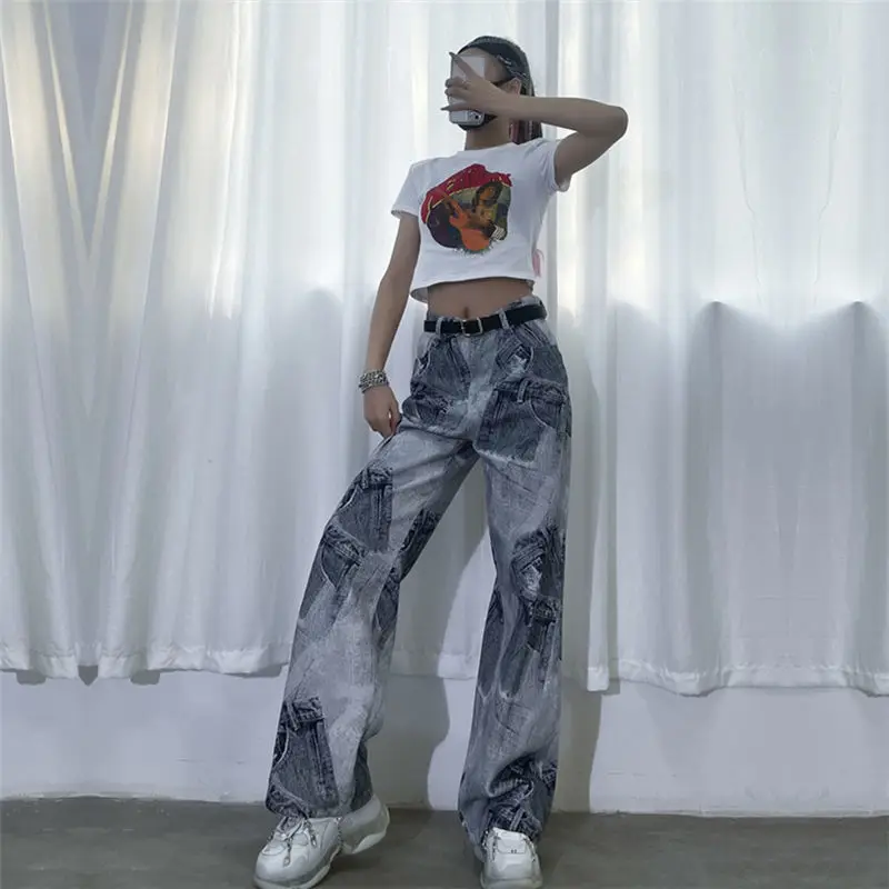 New Casual Fashion High-quality Design Hip-hop Personality Jeans High Waist Waist Print Retro Casual All-match Wide-leg Pants
New Casual Fashion High-quality Design Hip-hop Personality Jeans High Waist Waist Print Retro Casual All-match Wide-leg Pants