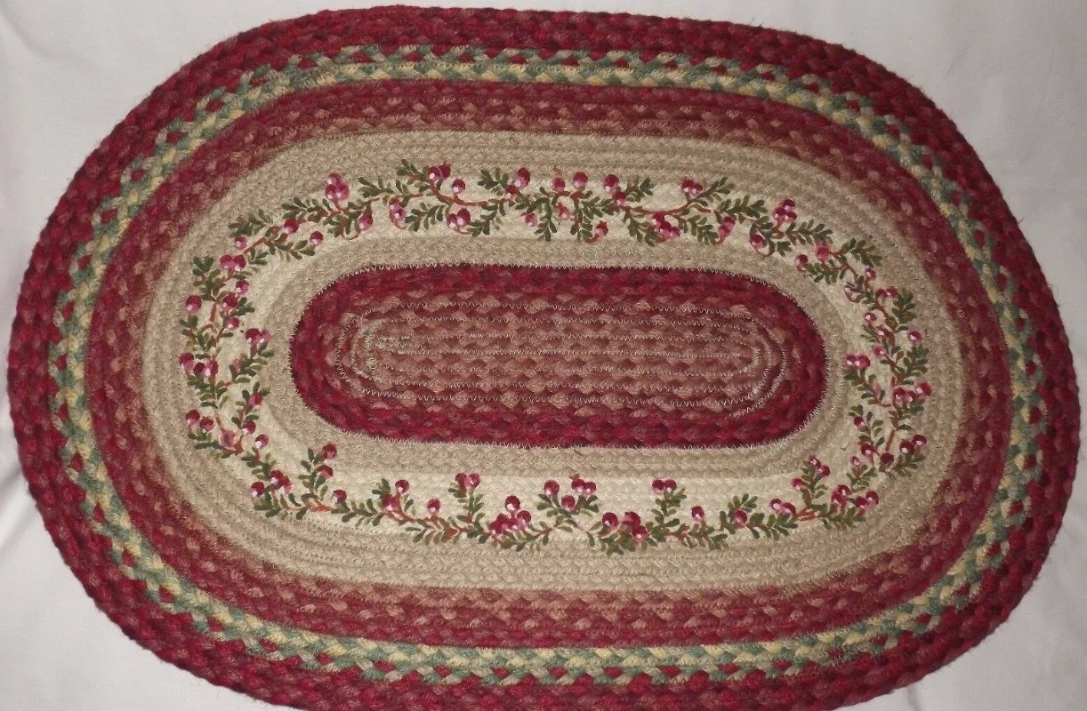 Braided Jute Rug Urban Farmhouse Oval 20"x30" Rose Cranberry Artist H W Smith Carpets for Living Room Home Bedroom Decor 
Braided Jute Rug Urban Farmhouse Oval 20"x30" Rose Cranberry Artist H W Smith Carpets for Living Room Home Bedroom Decor
