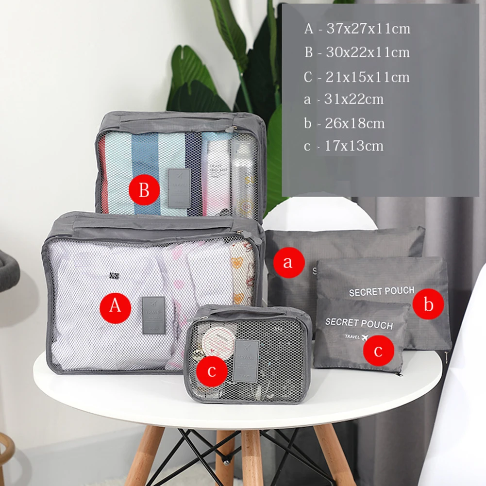 6PCS Travel Storage Bag Luggage Organiser Clothes Suitcase Underwear Clothes Sundries Storage Bag Makeup Washing Organizer
6PCS Travel Storage Bag Luggage Organiser Clothes Suitcase Underwear Clothes Sundries Storage Bag Makeup Washing Organizer