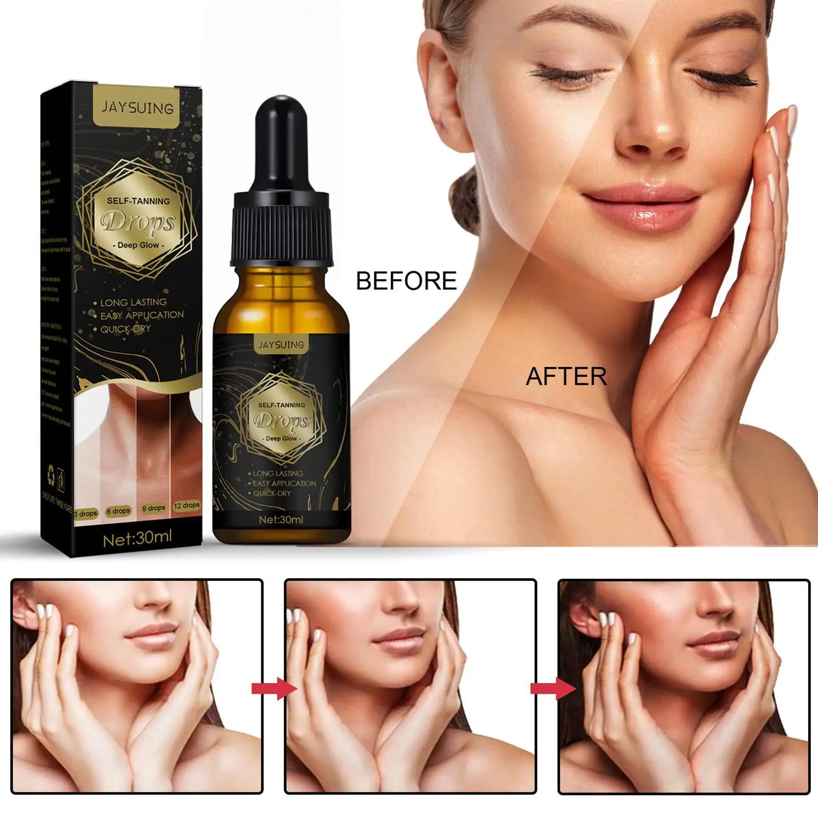 Best Fast Tan Glow Drops Sunless Skin Tanning Oil Liquid Dark Self Tanner Water Serum For Face Body Lotion
Best Fast Tan Glow Drops Sunless Skin Tanning Oil Liquid Dark Self Tanner Water Serum For Face Body Lotion