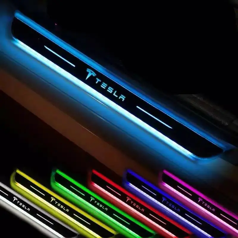 Car Acrylic USB Power Moving LED Welcome Pedal Car Scuff Plate Pedal Door Sill Pathway Light For Tesla Model 3 X Model Y Model S
Car Acrylic USB Power Moving LED Welcome Pedal Car Scuff Plate Pedal Door Sill Pathway Light For Tesla Model 3 X Model Y Model S