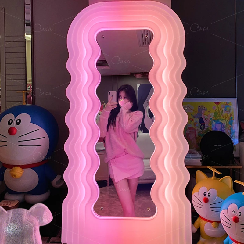 Girls Full Body Mirror Lights Bedroom Smart Nordic Led Mirror Korean Style Floor Standing Replica Espelho Room Decor Aesthetic
Girls Full Body Mirror Lights Bedroom Smart Nordic Led Mirror Korean Style Floor Standing Replica Espelho Room Decor Aesthetic