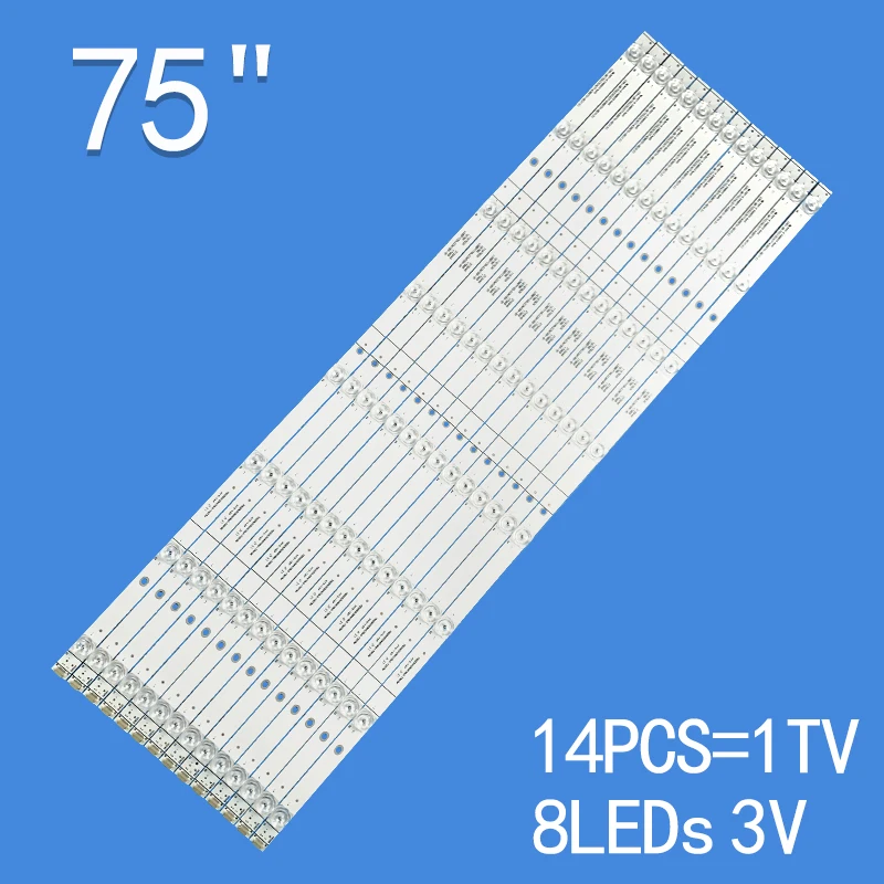 Led backlight 8 lamps for 75 inch TV 3V light bar 2 watt lamp beads CRH-BK75S33030T1408870-REV1.5I L08BY158J22M1B9-B1 75D2003V2
Led backlight 8 lamps for 75 inch TV 3V light bar 2 watt lamp beads CRH-BK75S33030T1408870-REV1.5I L08BY158J22M1B9-B1 75D2003V2