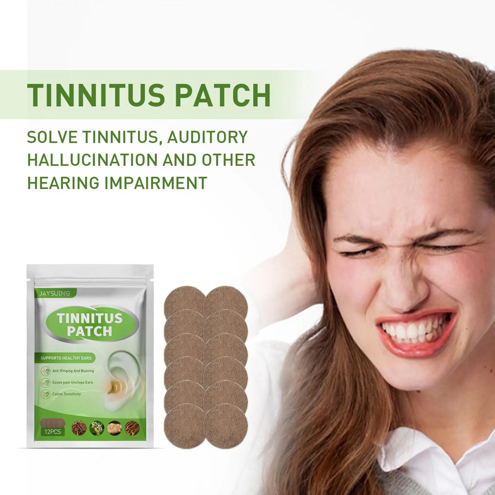 12Pcs/set Tinnitus Patches Herbal Formula Skin Friendly Fit Acupoints Relieve Tinnitus Improve Ear Buzzing Plaster Care Patch
12Pcs/set Tinnitus Patches Herbal Formula Skin Friendly Fit Acupoints Relieve Tinnitus Improve Ear Buzzing Plaster Care Patch