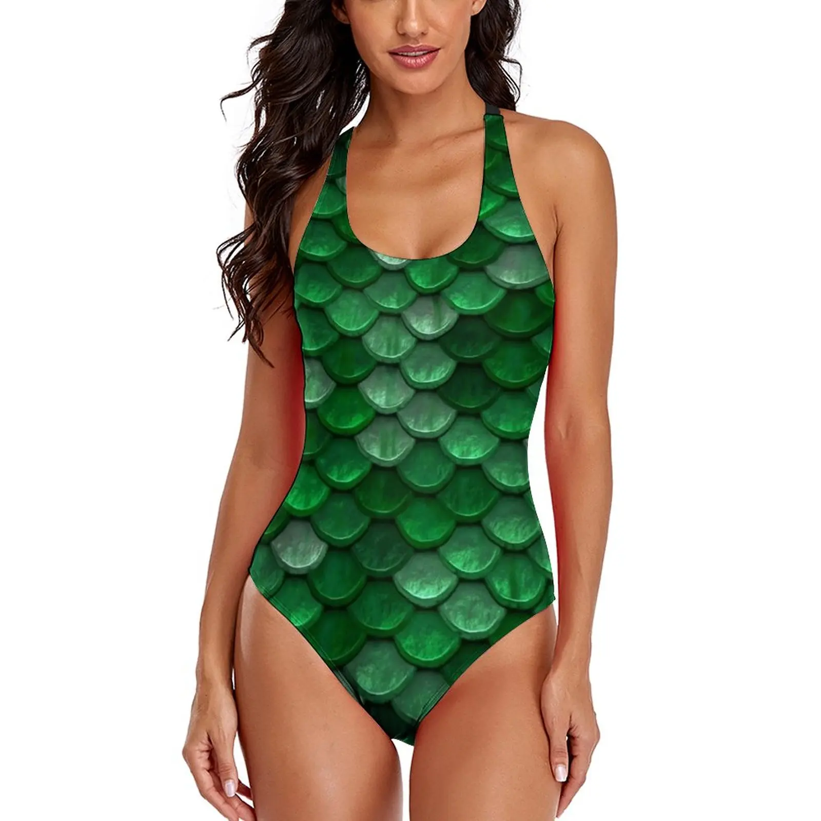 Colorful Metallic Swimsuit Green Scales Print Push Up Swimwear One-Piece Bathing Suit Sexy Cute Swim Beach Outfits Large Size
Colorful Metallic Swimsuit Green Scales Print Push Up Swimwear One-Piece Bathing Suit Sexy Cute Swim Beach Outfits Large Size