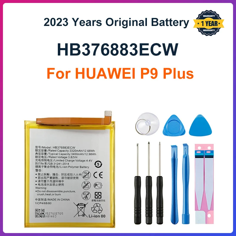 

HB376883ECW 3400mAh Battery For HUAWEI P9 Plus Mobile Phone Batteries+Tools
