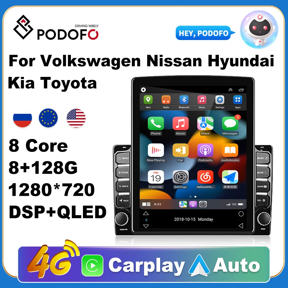 Podofo Carplay автомобильное радио 2 Din 9,5 дюймов вертикальный экран стерео GPS Wifi автомобиль играть Android Авто универсальный автомобильный мультимед...
Podofo Carplay автомобильное радио 2 Din 9,5 дюймов вертикальный экран стерео GPS Wifi автомобиль играть Android Авто универсальный автомобильный мультимед...