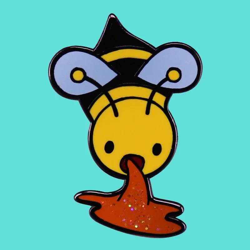 Cartoon Bee Hard Enamel Pin Bee Vomiting Honey Badge Glitter Brooch Character Funny Fashion Animal Accessory
Cartoon Bee Hard Enamel Pin Bee Vomiting Honey Badge Glitter Brooch Character Funny Fashion Animal Accessory