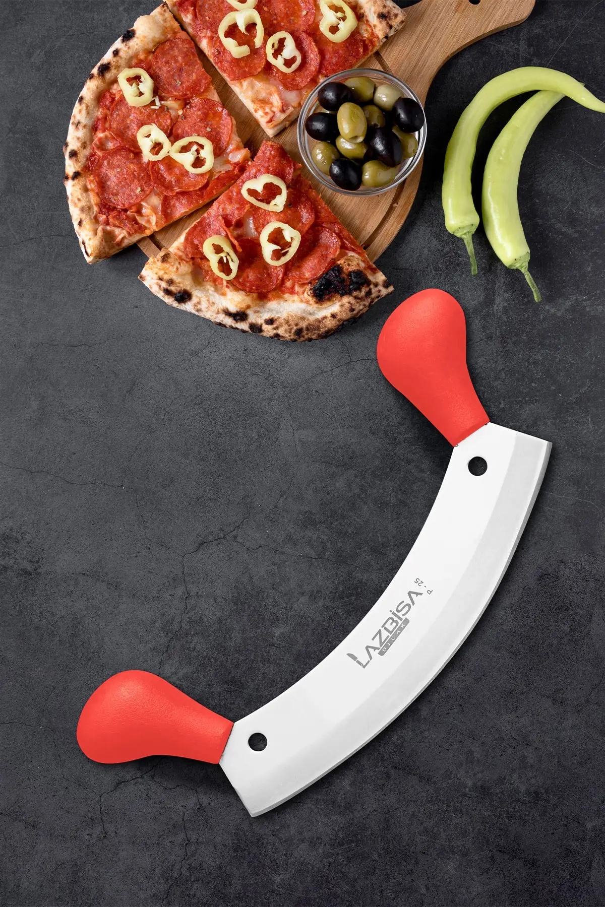 Kitchen Knife Row Armor Pizza Meat Chopper Double Handle Ergonomic Handle Stainless High Carbon Steel Professional Minking Knife 
Kitchen Knife Row Armor Pizza Meat Chopper Double Handle Ergonomic Handle Stainless High Carbon Steel Professional Minking Knife