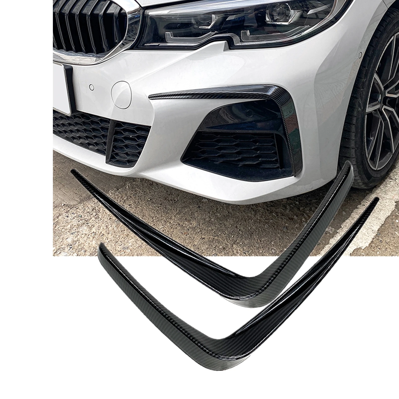 

Передний бампер, боковой спойлер, отделка для BMW 3 серии G20 M Sport 2019-2022 320i 325i, автомобильный сплиттер из углеродного волокна для вентиляционного отверстия