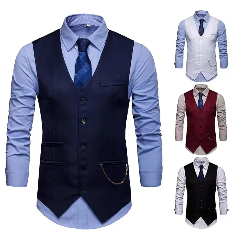Men's Vest Navy Single Breasted Male Gentleman Business Waistcoat Slim Fit Waistcoat Casual Formal Wedding Groomman Vest 2022
Men's Vest Navy Single Breasted Male Gentleman Business Waistcoat Slim Fit Waistcoat Casual Formal Wedding Groomman Vest 2022