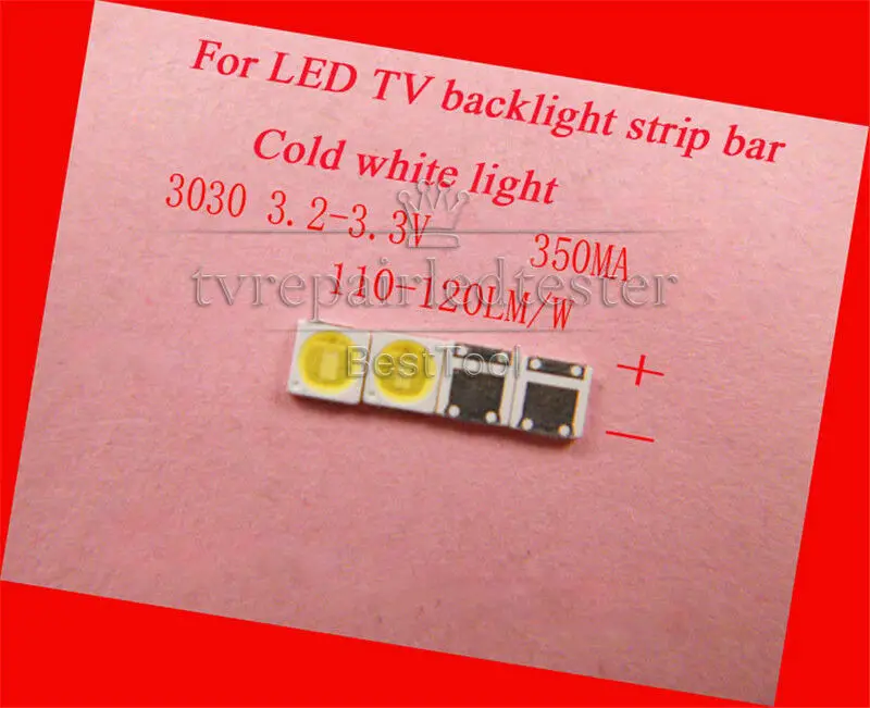 100Pcs 3030 SMD Lamp Beads 350mA for LED TV Backlight Strip Bar/Module Light led tv bar
100Pcs 3030 SMD Lamp Beads 350mA for LED TV Backlight Strip Bar/Module Light led tv bar